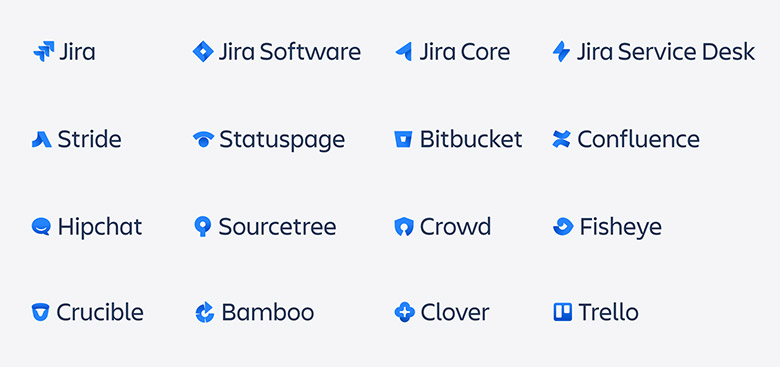 AtlassianLOGO，Atlassian标志，Atlassian形象设计，软件开发标志设计，软件开发品牌设计