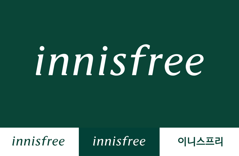 悦诗风吟（Innisfree）标志,悦诗风吟（Innisfree）LOGO,悦诗风吟（Innisfree）品牌形象设计,化妆品品牌设计,化妆品品牌LOGO,化妆品品牌标志